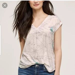 Anthropologie Postmark Destination Map Tee XS